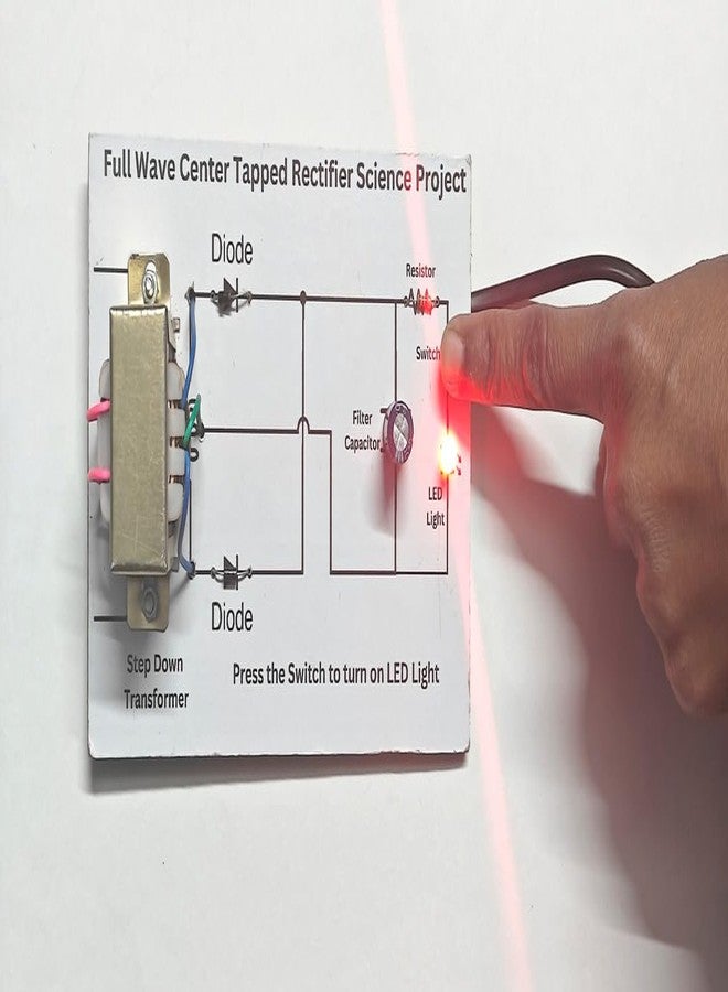 ESPtronics مجموعة أدوات تجريبية لمشروع علمي استقصائي من ESPTRONICS، تتضمن نموذجًا عمليًا لمقوم الموجة الكاملة ذي نقطة مركزية، مناسبة لطلاب الصف الثاني عشر، مع مكثف ترشيح وثنائي. - Image 4